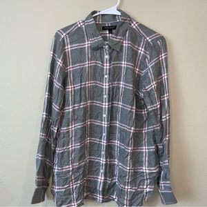 NWT Banana republic Dillion flannel grey pink